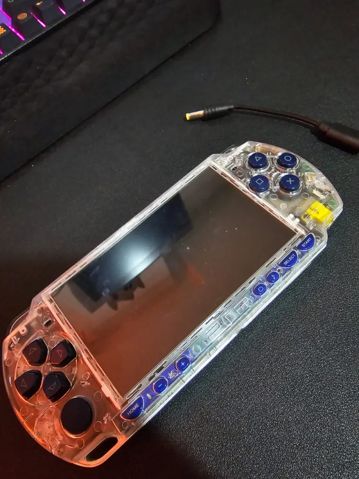 PSP — carcasa transparente botones azules — Hardware